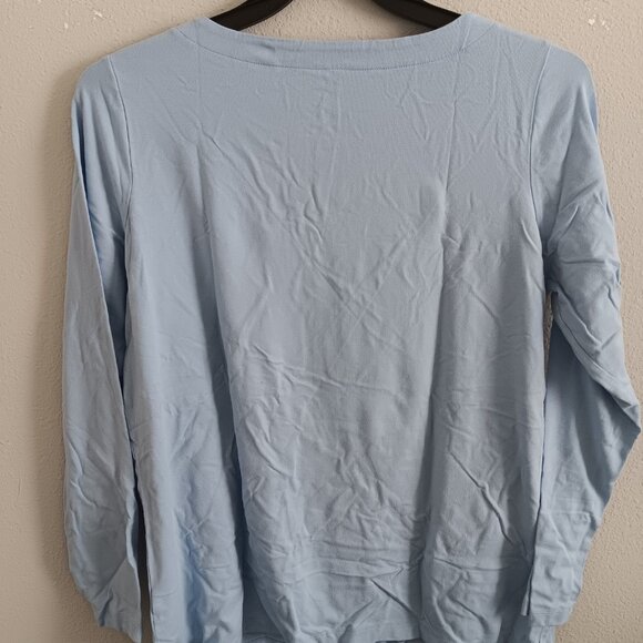 Belle by Kim Gravel Primabelle Knit Long Sleeve Boatneck Top, Peri Sz L a674041 - Picture 4 of 4